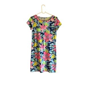 LILLY PULITZER MARLOWE ROUND NECK SHORT SLEEVES CAPRI SOLEIL PRINT SIZE XS